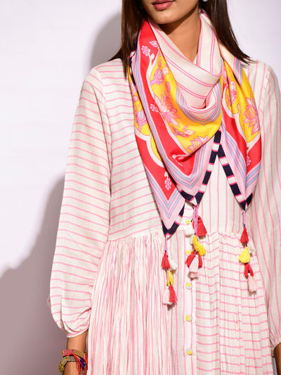 In Bloom Ivory Printed Scarf