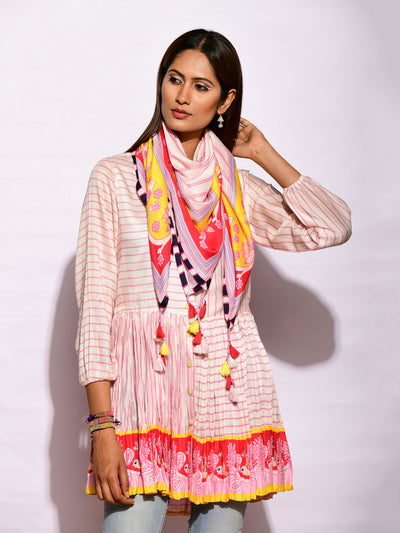 In Bloom Ivory Printed Scarf