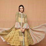 Block Printed Muti Gathered Dress with pockets