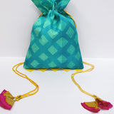 Sea Green Shibori Potli Bag