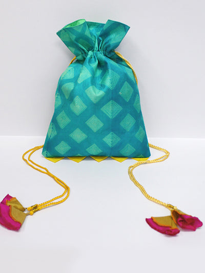 Sea Green Shibori Potli Bag