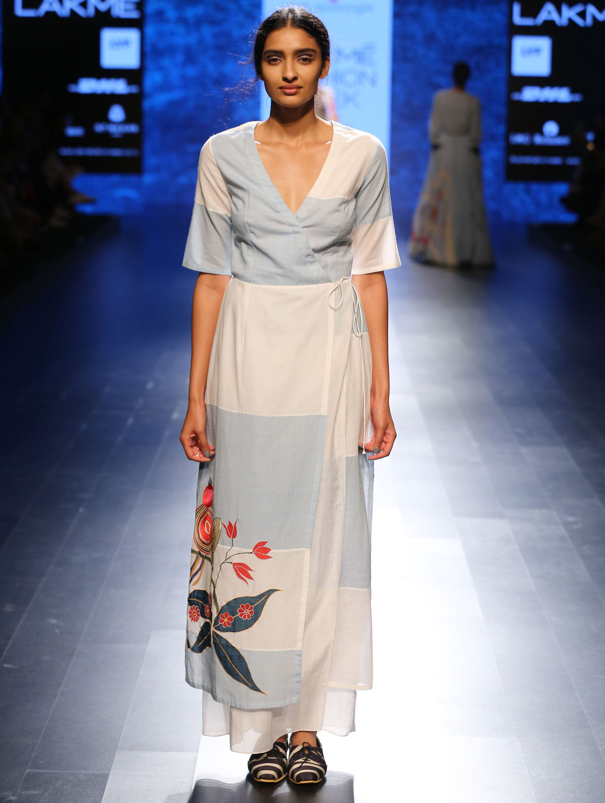 Bagh Applique Wrap Dress