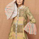 Block Printed Muti Gathered Dress with pockets