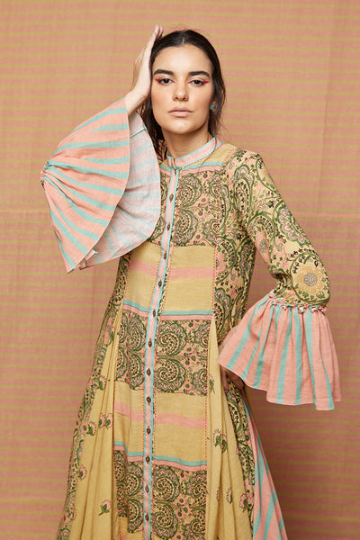 Block Printed Muti Gathered Dress