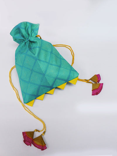 Sea Green Shibori Potli Bag