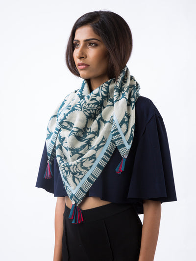 Love For Stripes Otomi Printed Scarf