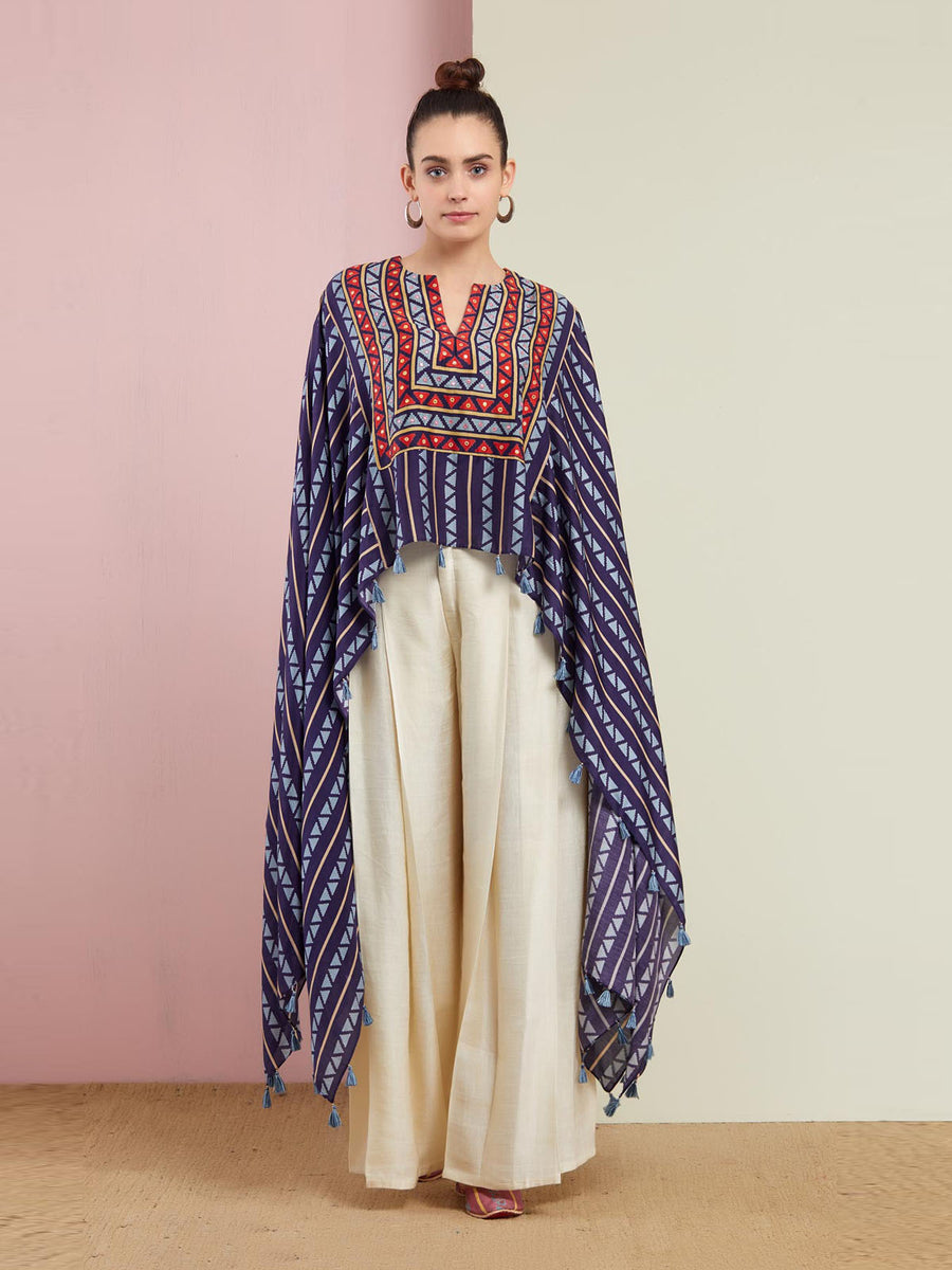 Morbagh Tribal Blue Cape Set