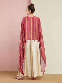 Rose Pink Tribal Cape Set