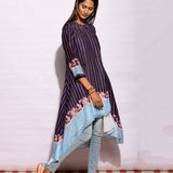 In Bloom Navy Printed Asymmetrical Tunic
