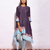 In Bloom Navy Printed Asymmetrical Tunic