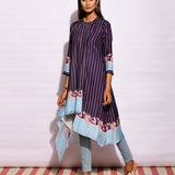 In Bloom Navy Printed Asymmetrical Tunic