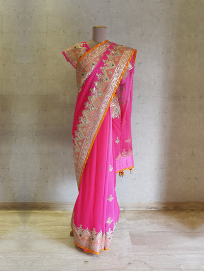 Rani Gota Saree