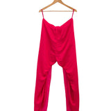 Crimson draped dhoti pants by Swati Vijaivargie – styled view
