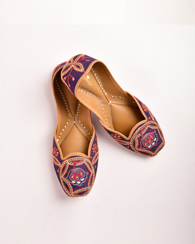 Morbagh Blue Embrodied Juti