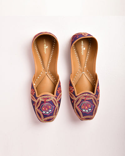 Morbagh Blue Embrodied Juti