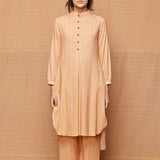 Block Printed Beige with Rose Pink Striped Co-ord Set