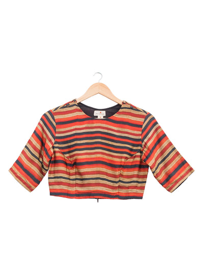 Multi Stripe Printed Crop Top