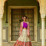 Nargis Lehenga Set with Palash Cape