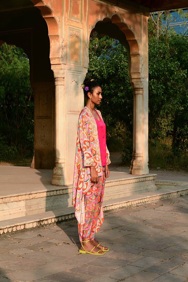 Nargis Cape and Palash Dhoti Pants with Camisole