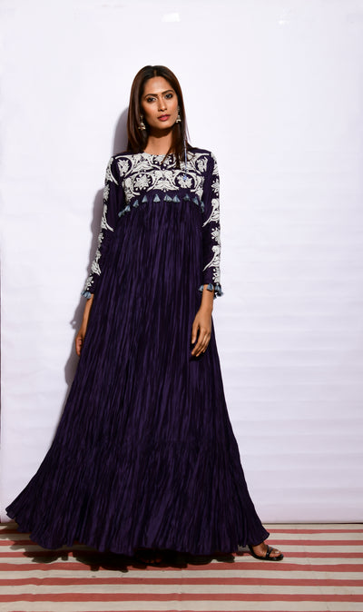 Morbagh Embroidered Crushed Dress