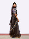 Sunheri Saree with Embroidered Blouse