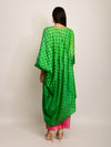 Patang Embroidered Shibori Green Asymmetrical Tunic