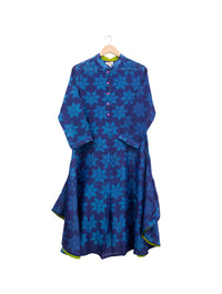 Navy Floral Shibori Tunic