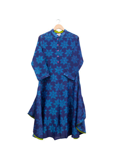 Navy Floral Shibori Tunic