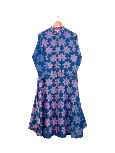 Blue Floral Shibori Tunic