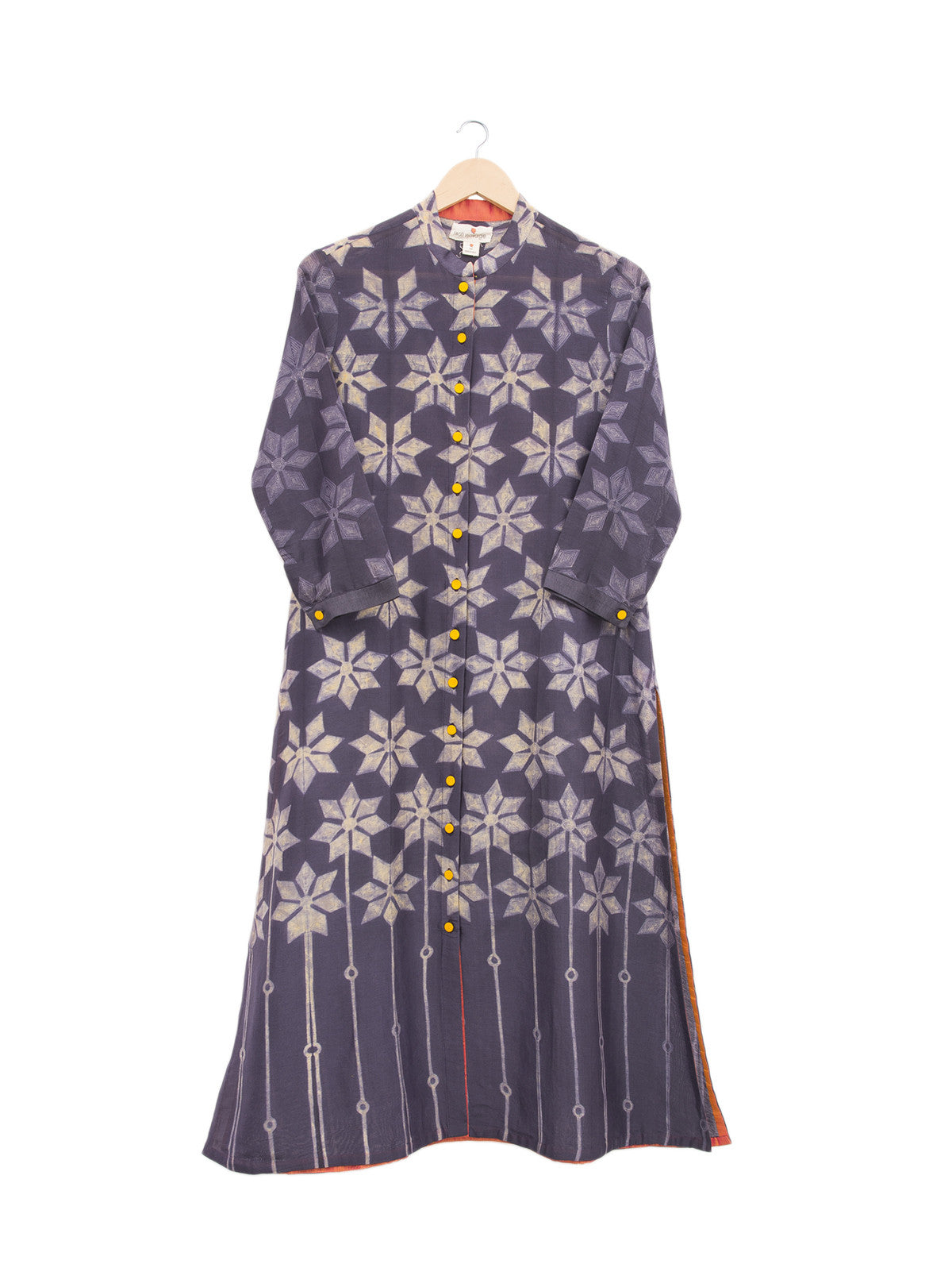 Gray Floral Shibori Tunic