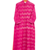 Rani Pink Scallop Shibori Kurta