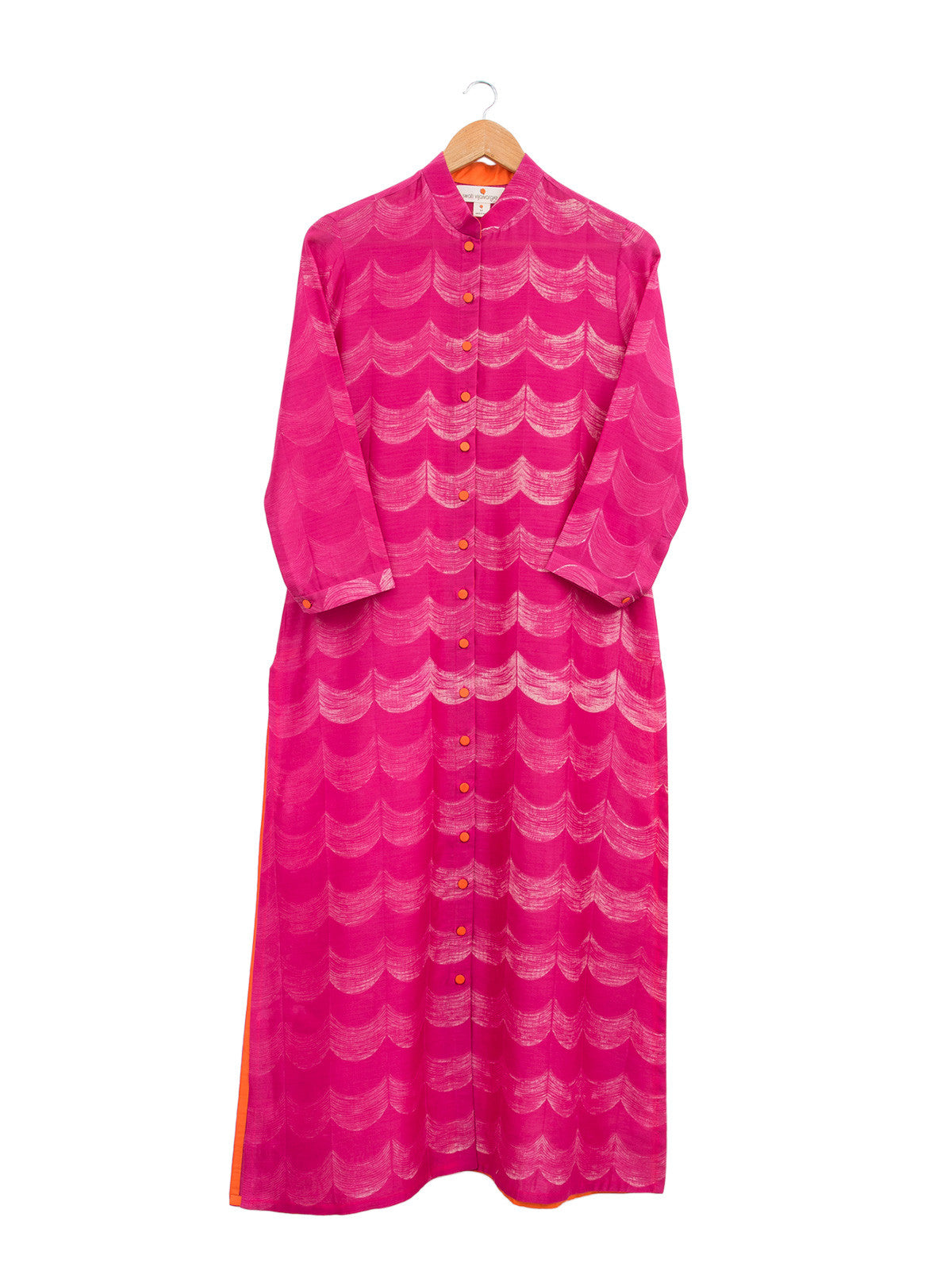 Rani Pink Scallop Shibori Kurta