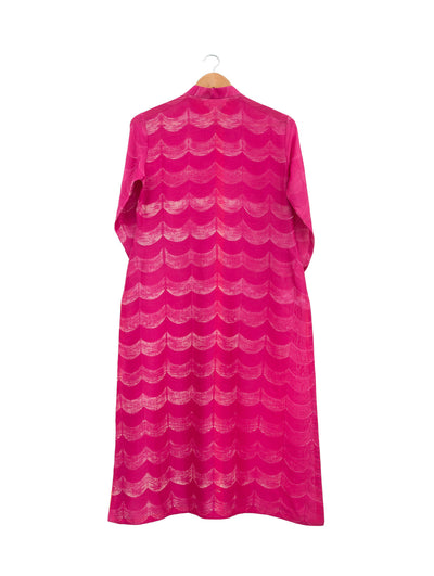 Rani Pink Scallop Shibori Kurta