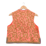 Peach Marodi Embroidered Short Jacket & Blouse