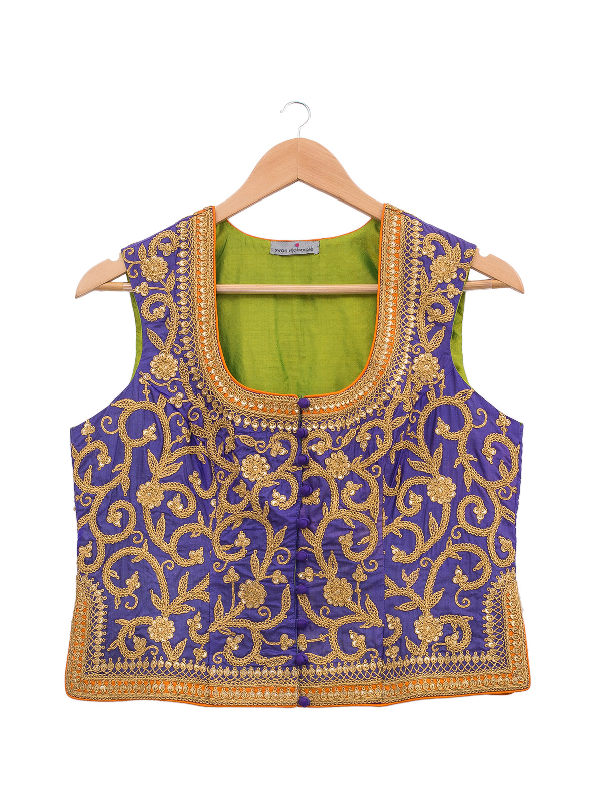 Purple Marodi Embroidered Short Jacket & Blouse