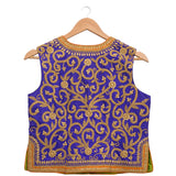 Purple Marodi Embroidered Short Jacket & Blouse