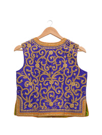 Purple Marodi Embroidered Short Jacket & Blouse