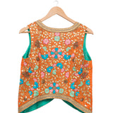 Orange Reshma Gota Embroidered Short Jacket & Blouse