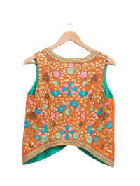 Orange Reshma Gota Embroidered Short Jacket & Blouse