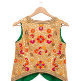Beige Reshma Gota Embroidered Short Jacket Blouse