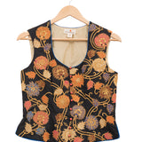 Applique Embroidered Black Short Jacket & Blouse