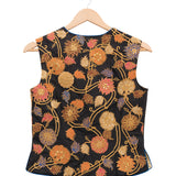 Applique Embroidered Black Short Jacket & Blouse
