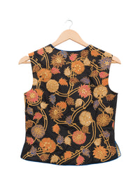 Applique Embroidered Black Short Jacket & Blouse