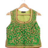 Green Marodi Embroidered Short Jacket & Blouse