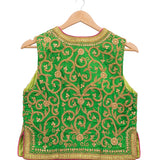 Green Marodi Embroidered Short Jacket & Blouse