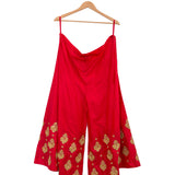 Red Big Buta Embroidered Palazzo