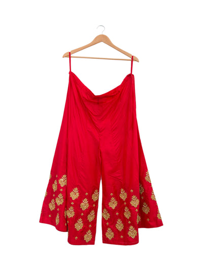 Red Big Buta Embroidered Palazzo