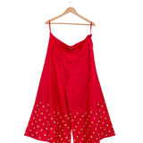 Red Small Buta Embroidered Palazzo