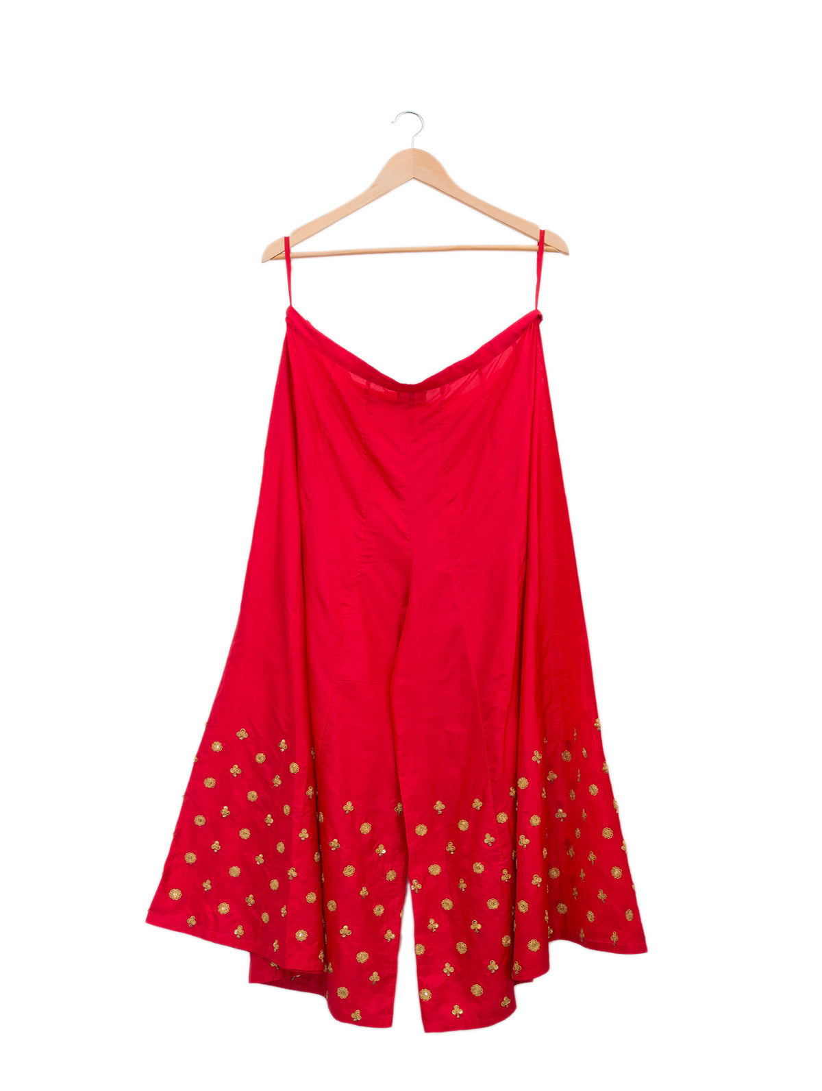 Red Small Buta Embroidered Palazzo