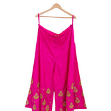 Neon Pink Big Buta Embroidered Palazzo